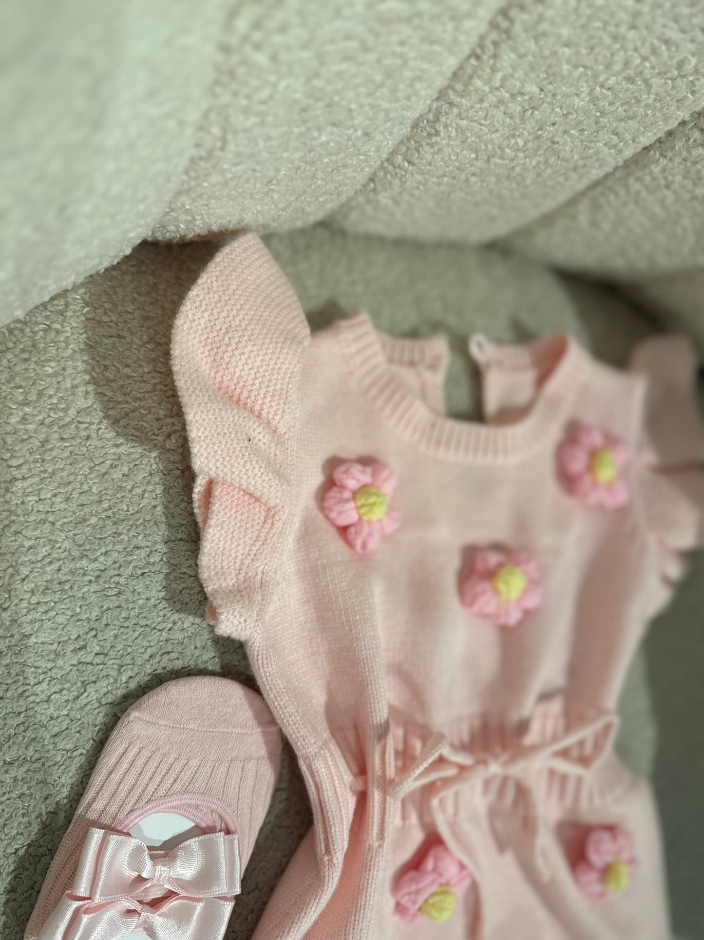Handmade flower cotton rompers