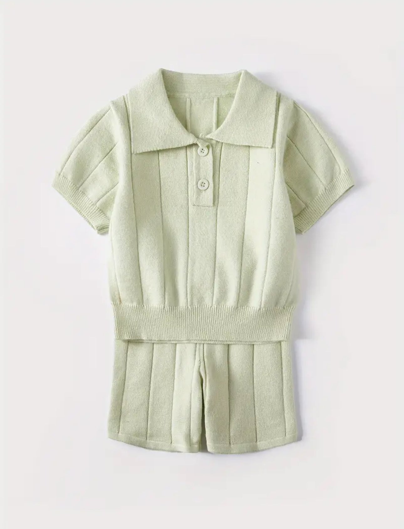 Pre order knit polo top and shorts