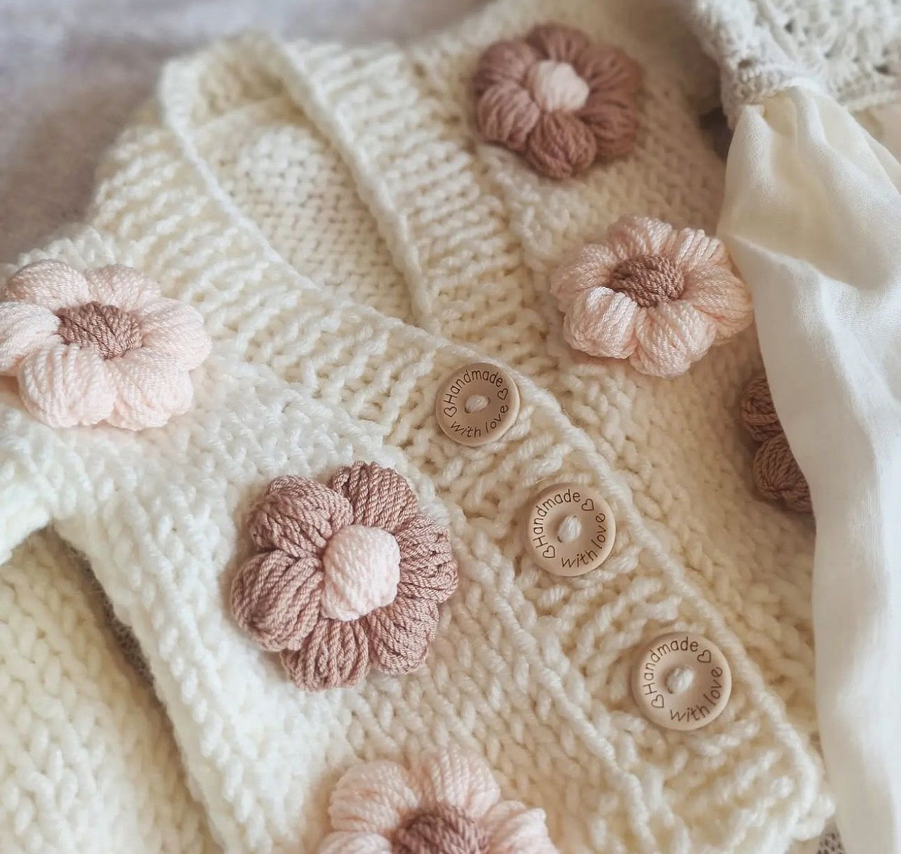 Bigger size handknit cardigan extra charge