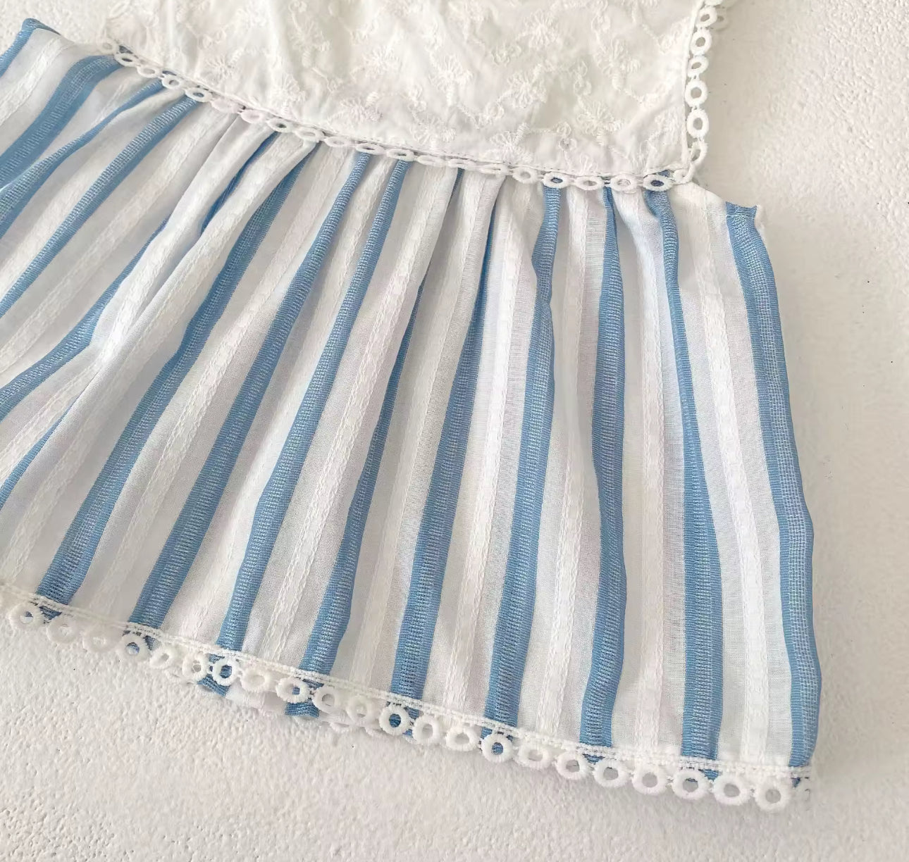 Blue stripe summer top and bloomer set