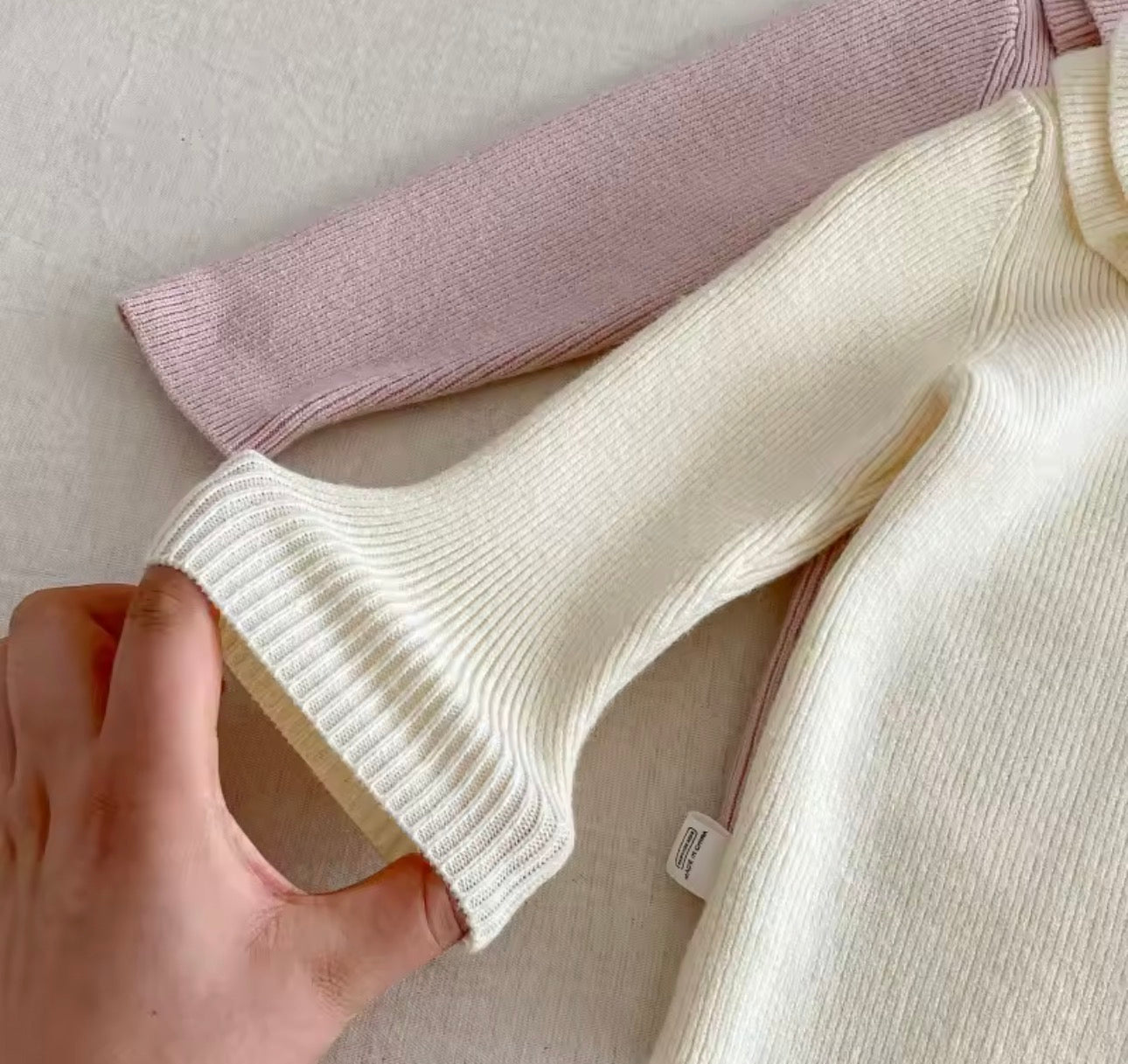 Fleece romper and thick roll neck sets