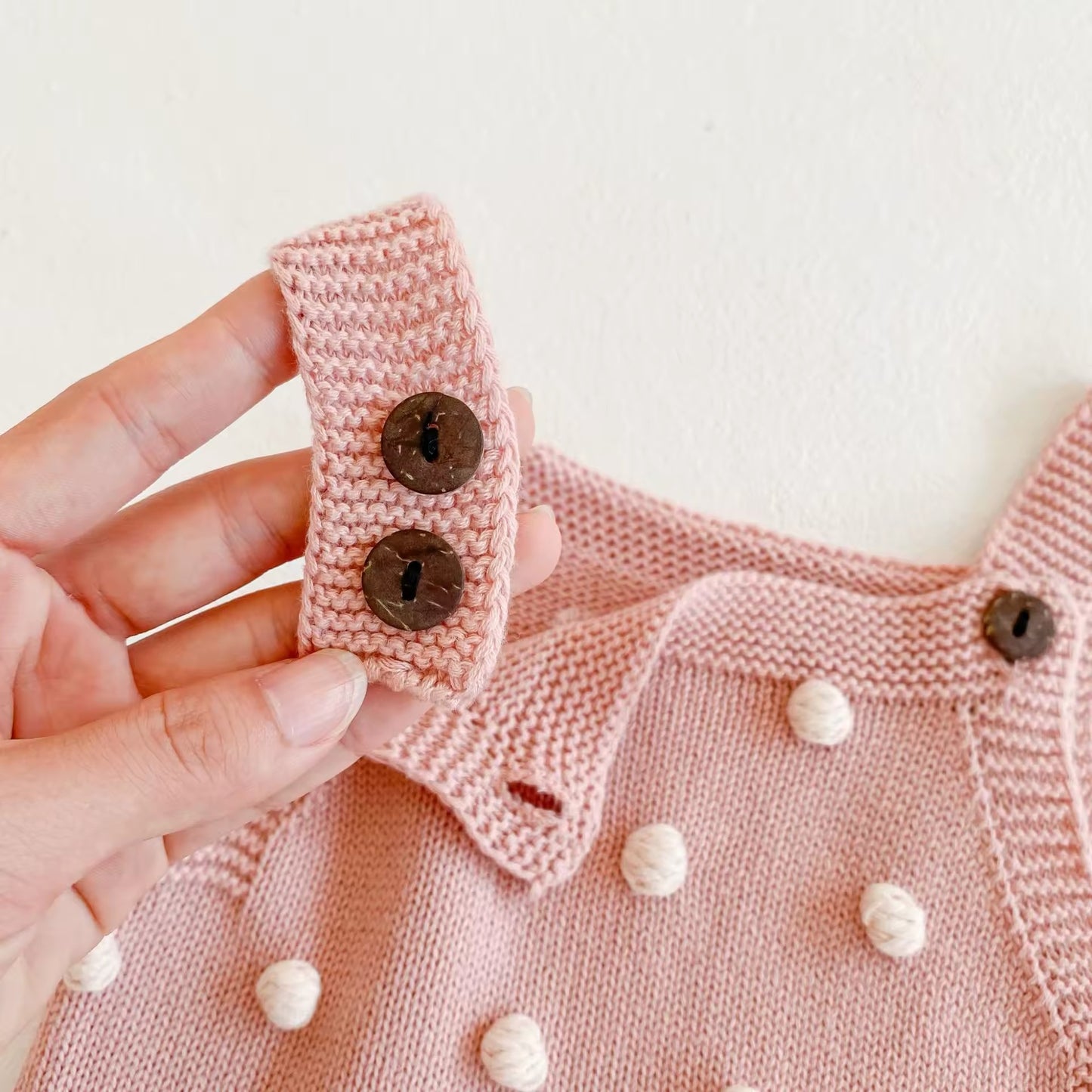 Spring knit bobble rompers (pre order)