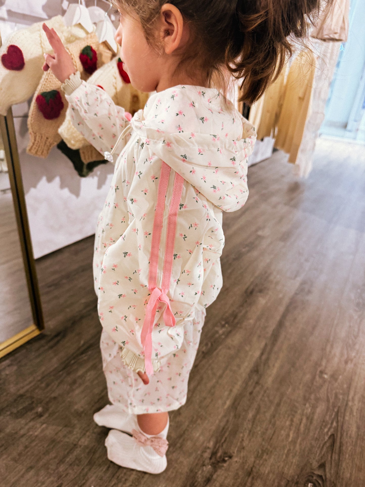 Spring summer cotton nylon floral two piece set (pre order)