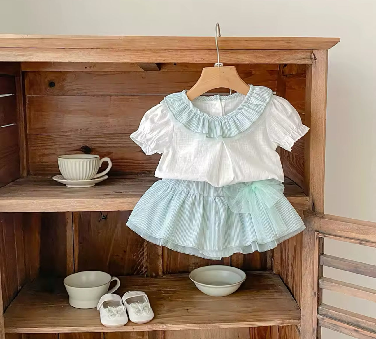 Sage green two piece spring summer set