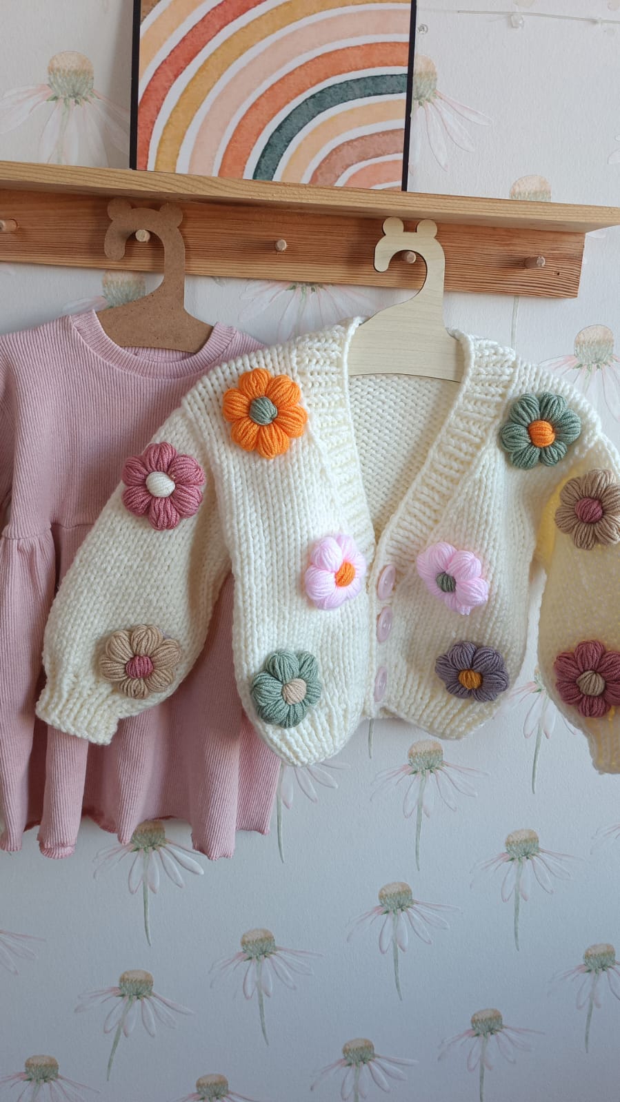 In stock pumpkin patch style handknit cardigan