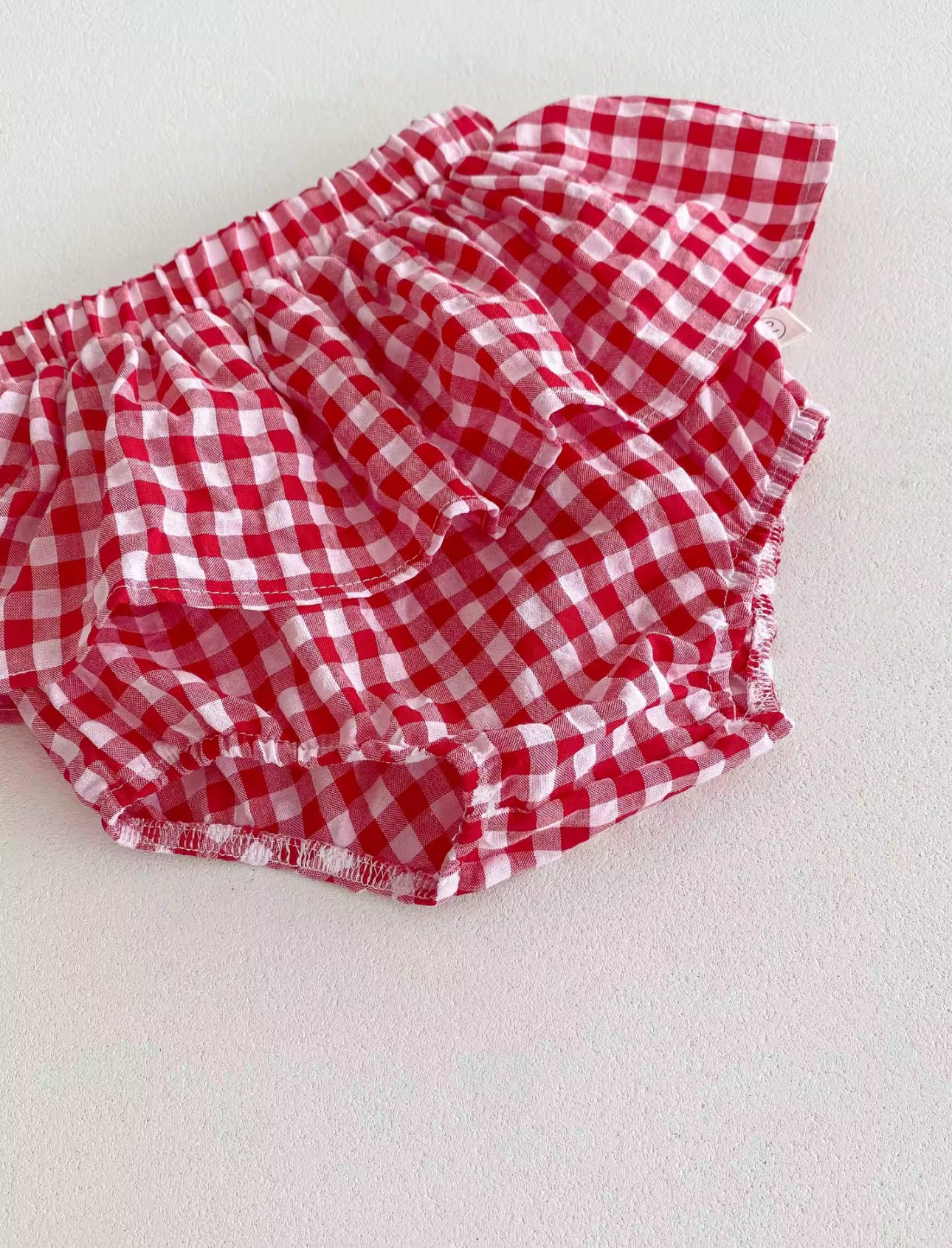 Cherry two piece cotton top and bloomers summer set