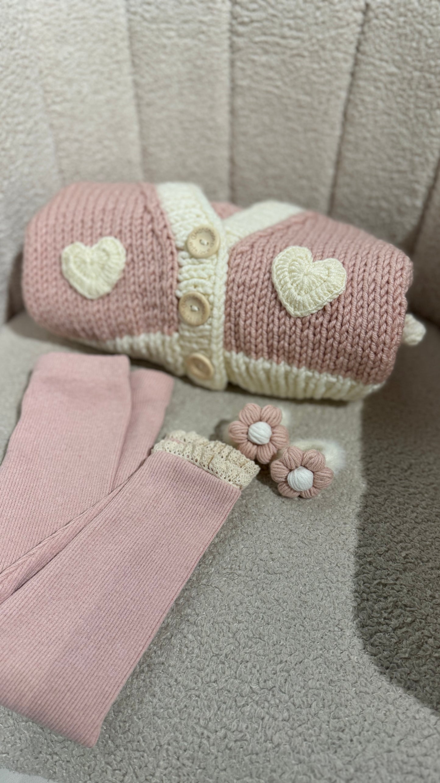 Pre order handknit summer heart chunky cardigans