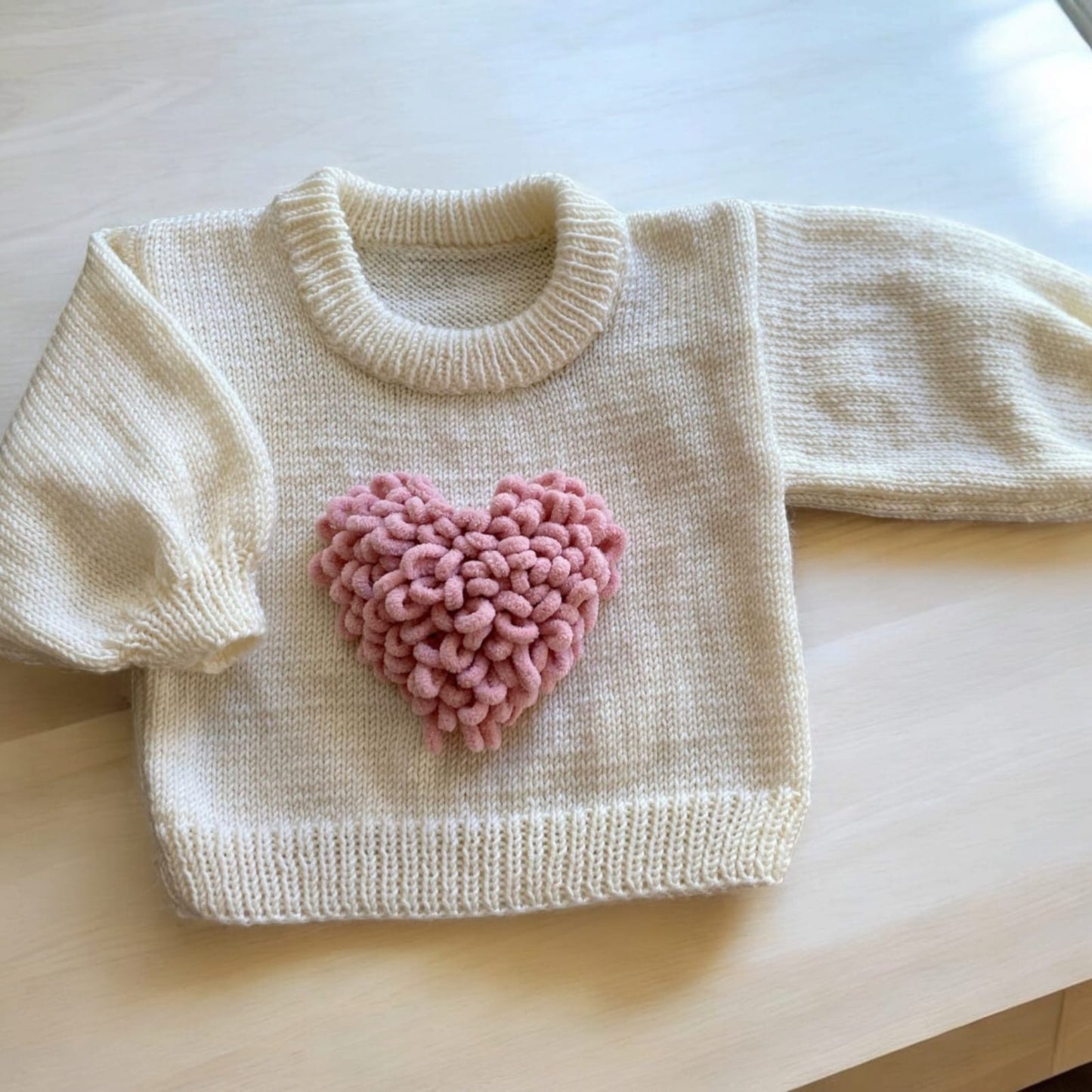 Pre order heart handknit jumper