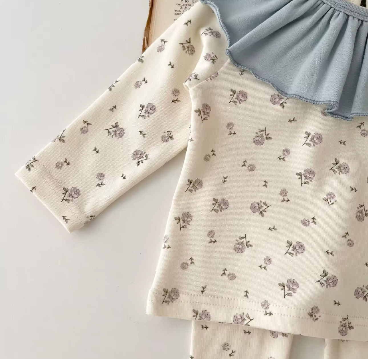 Pre order soft cotton baby blue floral set