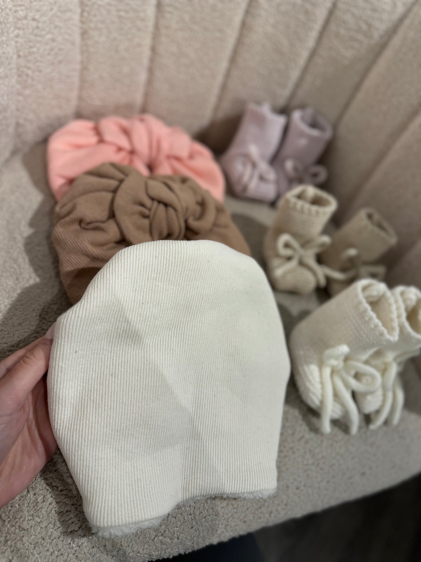 In stock handmade thick fleece lined turbans