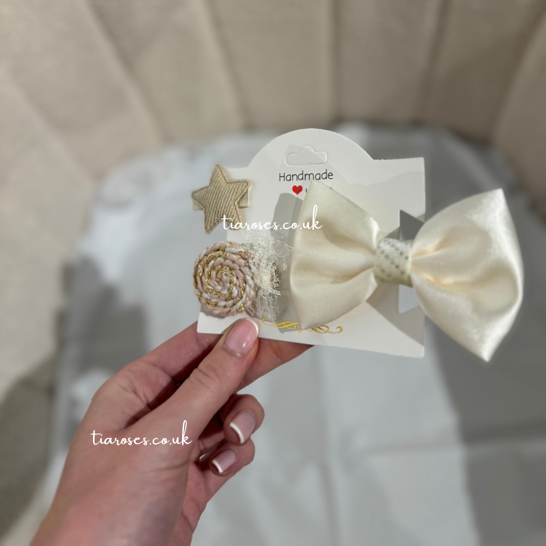 In stock handmade hair clip pack