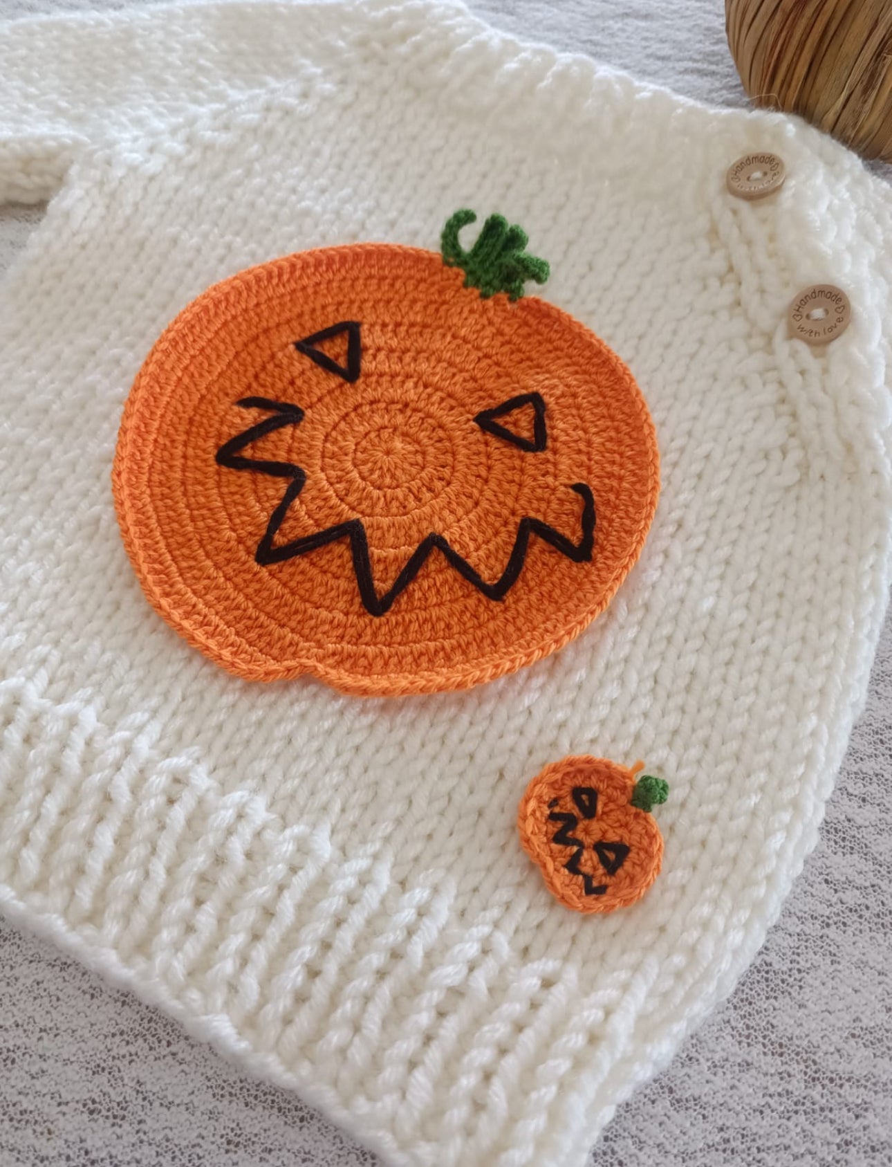 Pre order hand knitted pumpkin jumper