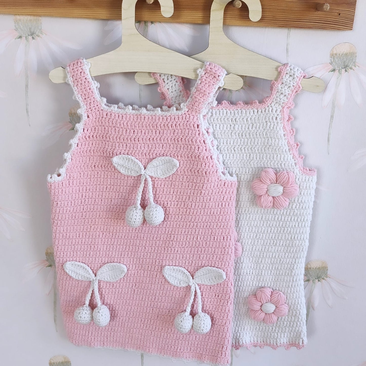 Pre order spring hand crotchet knit dresses (0-9years)
