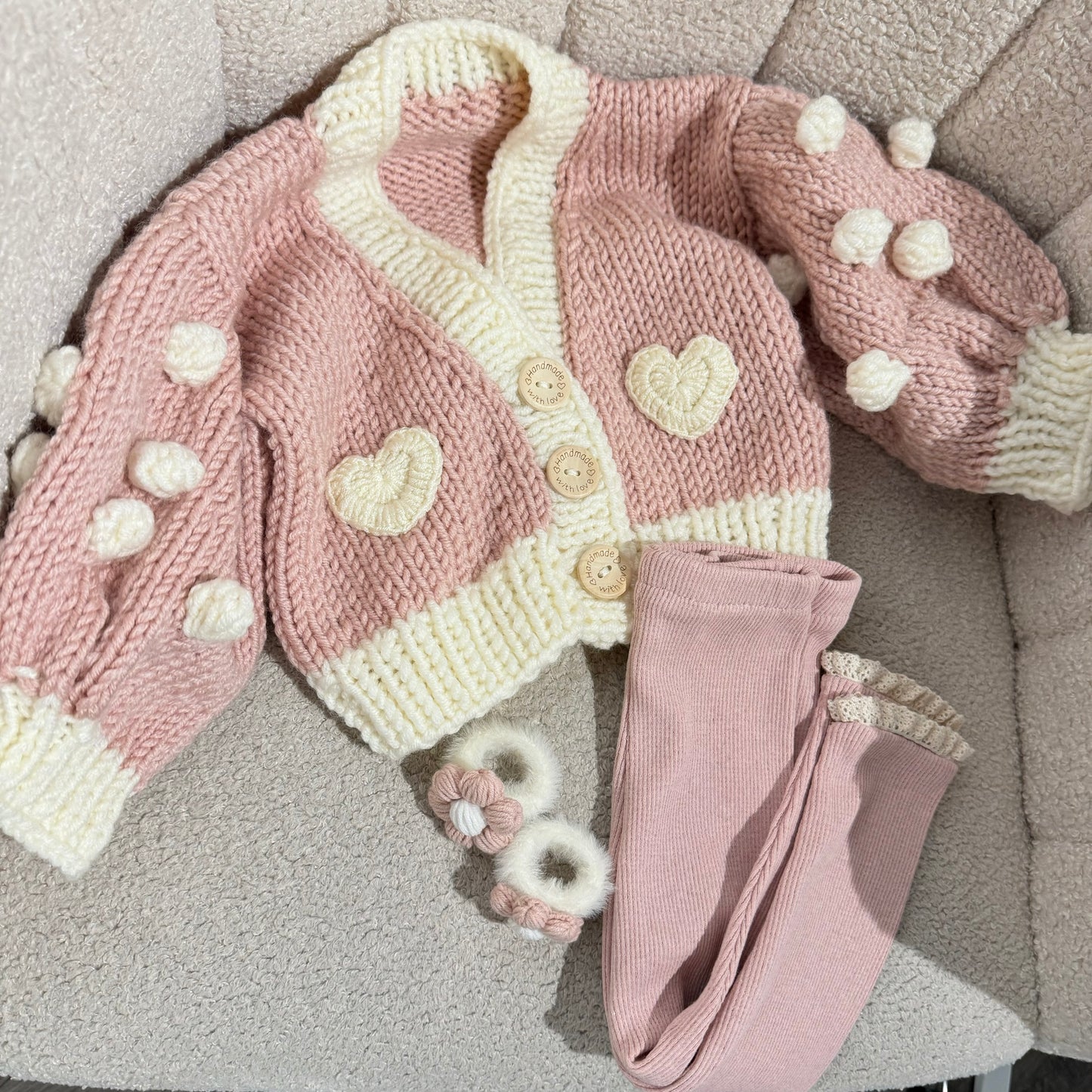 Pre order handknit summer heart chunky cardigans