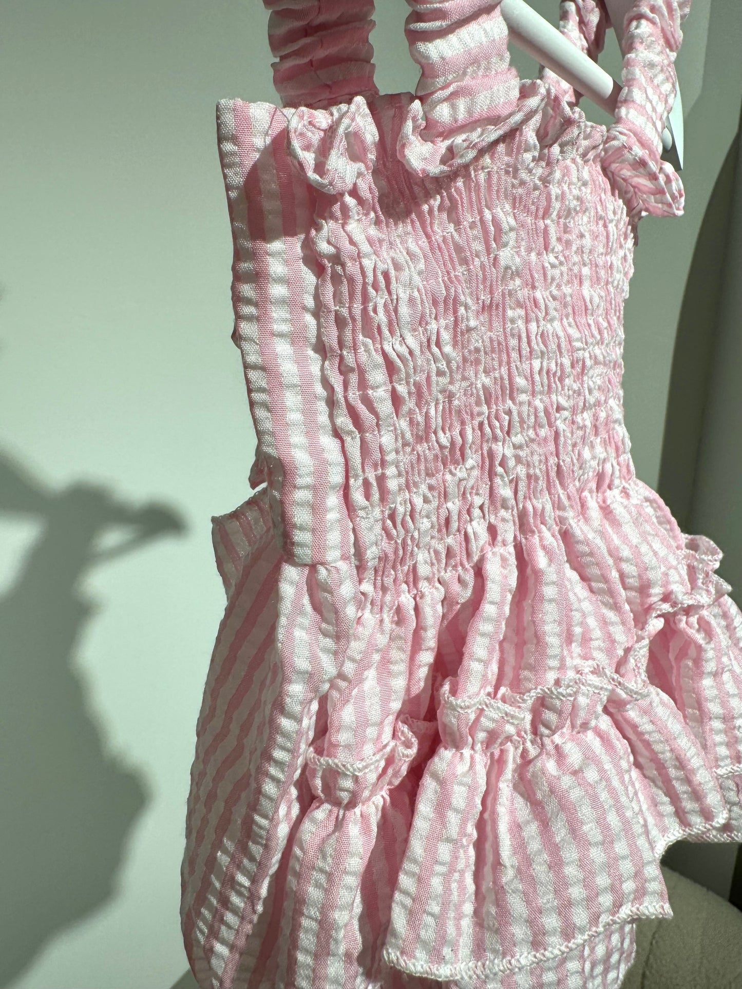 In stock Pink bow ruffle romper