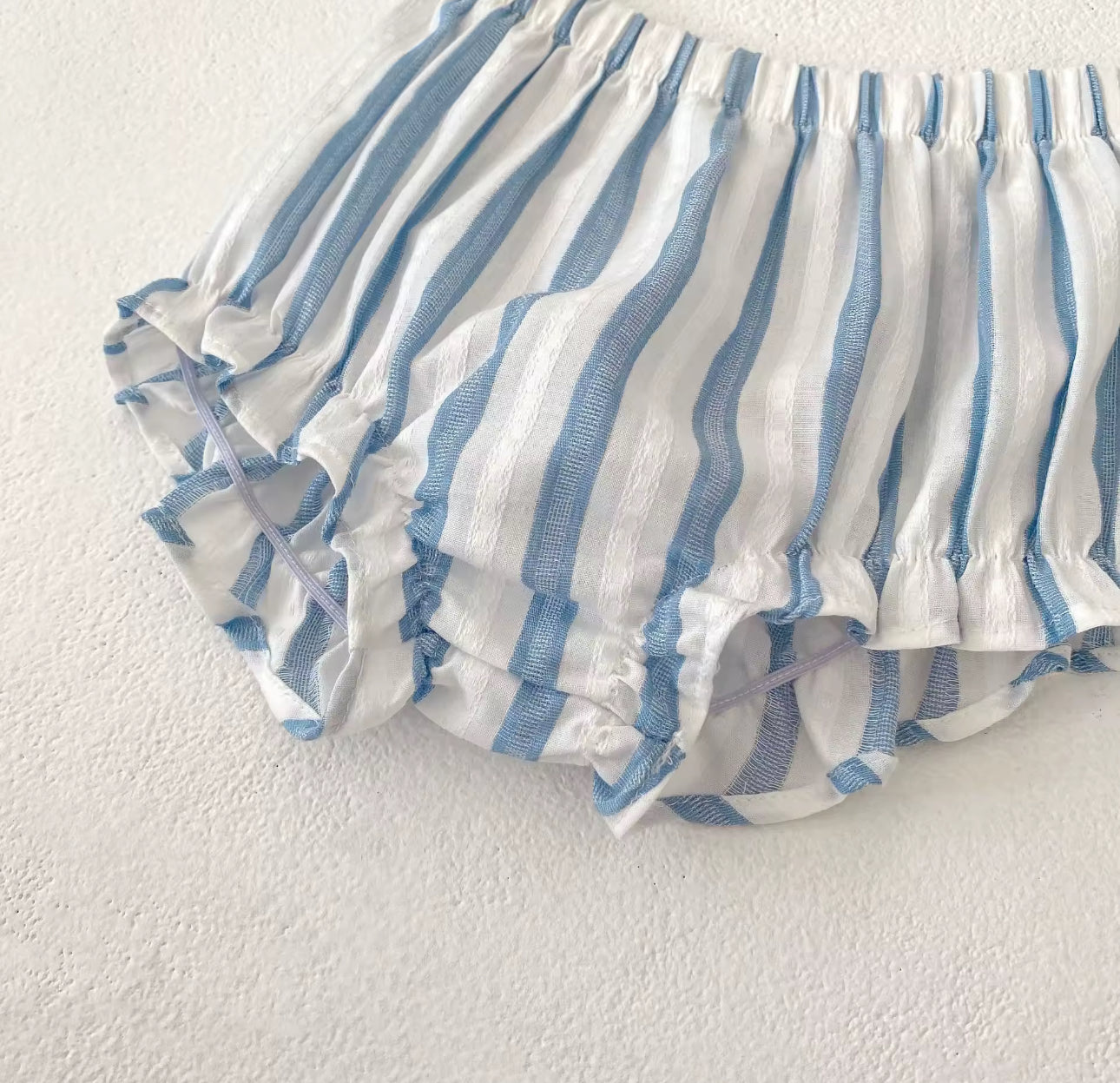 Blue stripe summer top and bloomer set