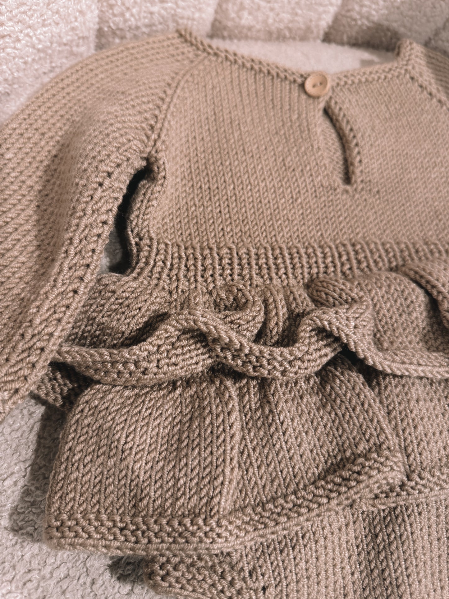 In stock exclusive fine handknitted organic 3 piece set