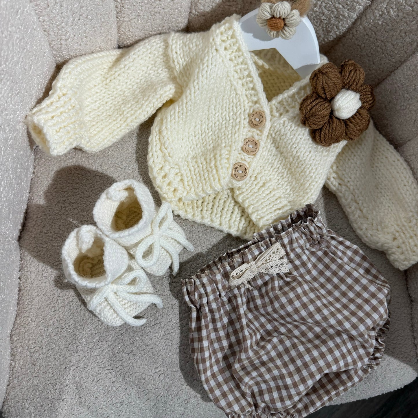 In stock handmade brown gingham bloomers