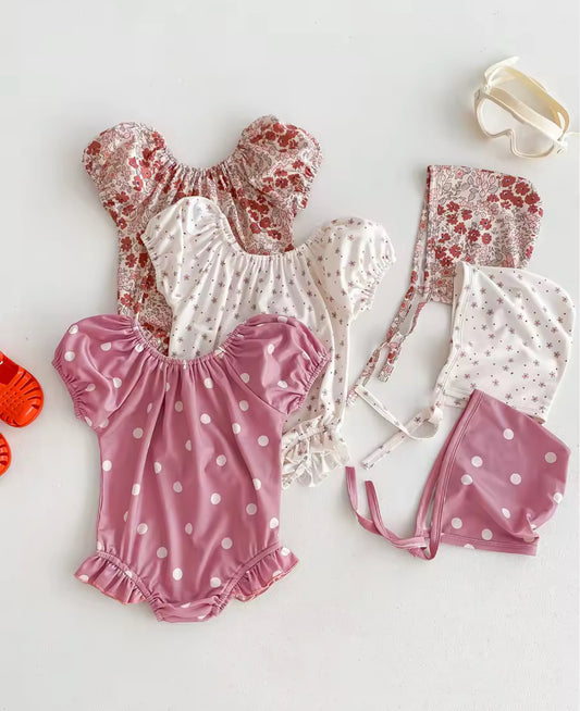 Two piece pattern swim set