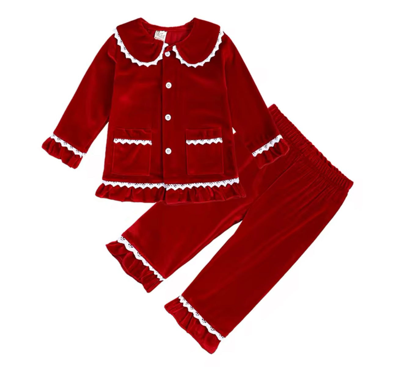 Pre order name personalised Christmas velour pyjamas