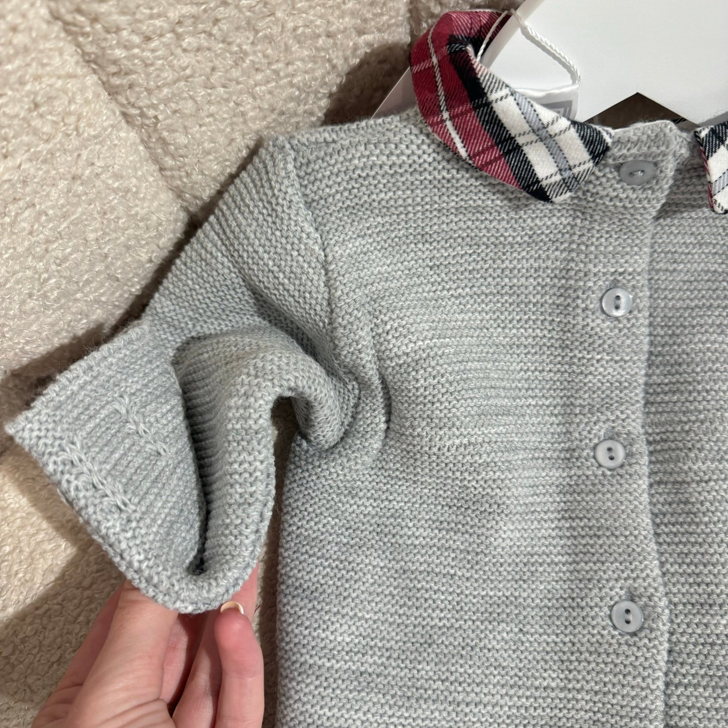 Christmas knitted top and soft brushed tartan bloomers set