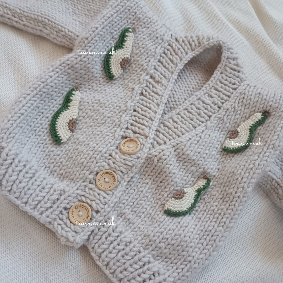 New collection handknitted avocado cardigan/jumper pre order