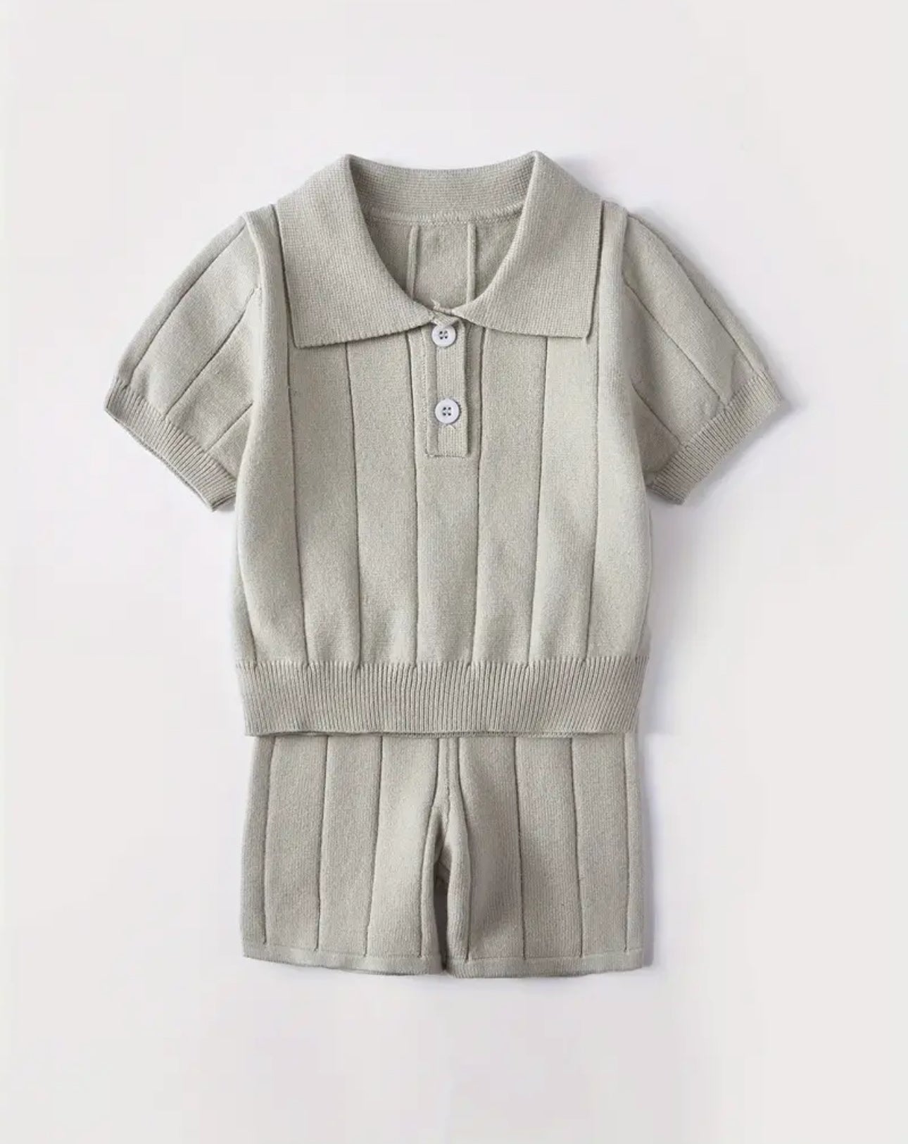 Pre order knit polo top and shorts