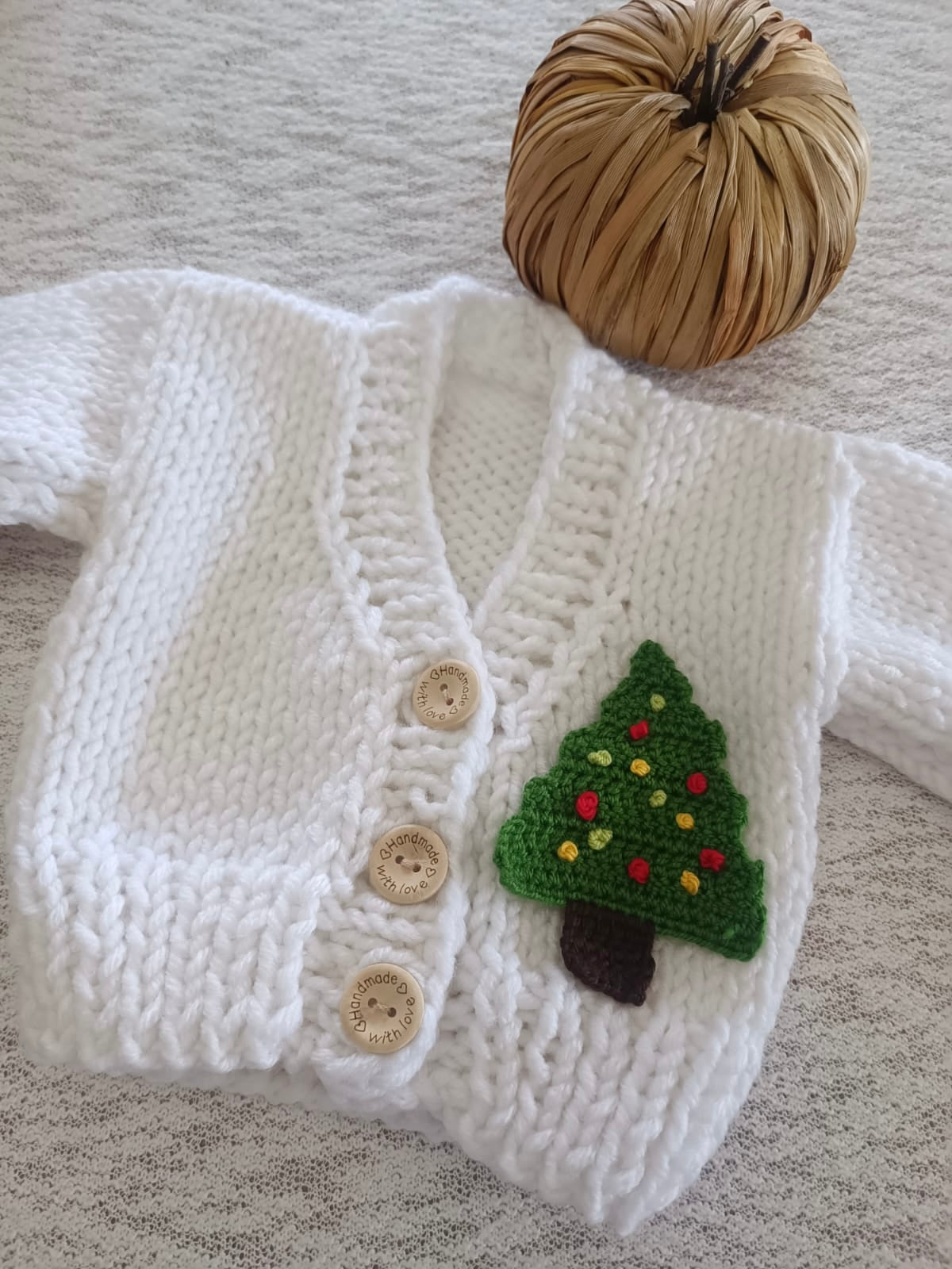 Pre order handknit Christmas tree cardigan