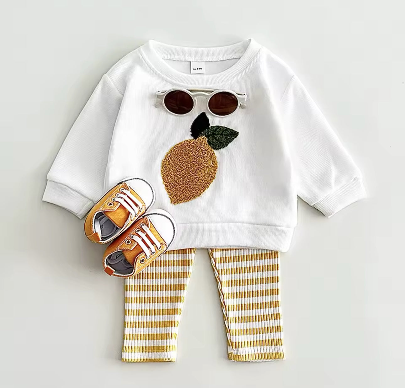 Two piece fruit jumper and legging set
