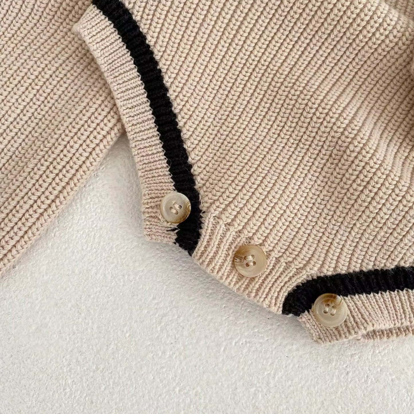 Pre order beige and black stripe knit collection (dungarees only)