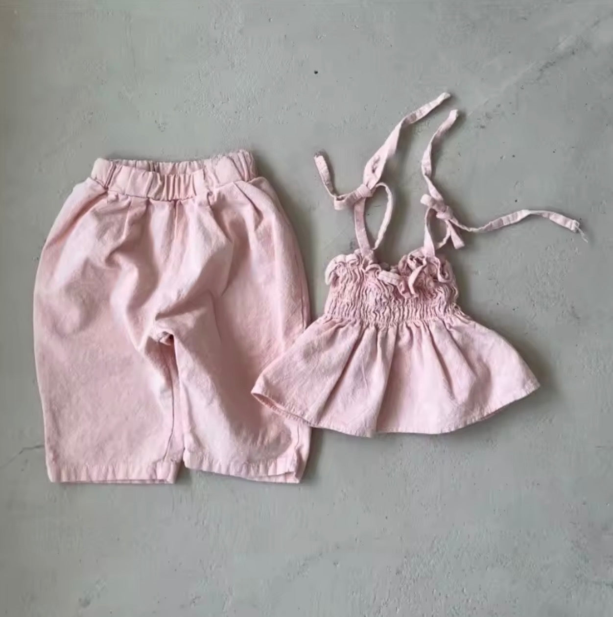 Two piece wide leg and top set