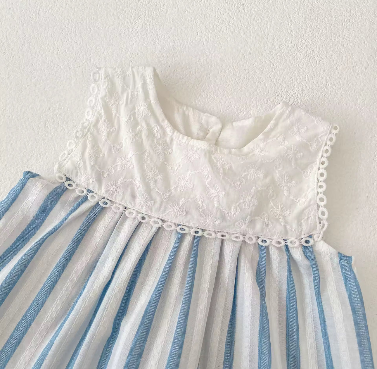 Blue stripe summer top and bloomer set
