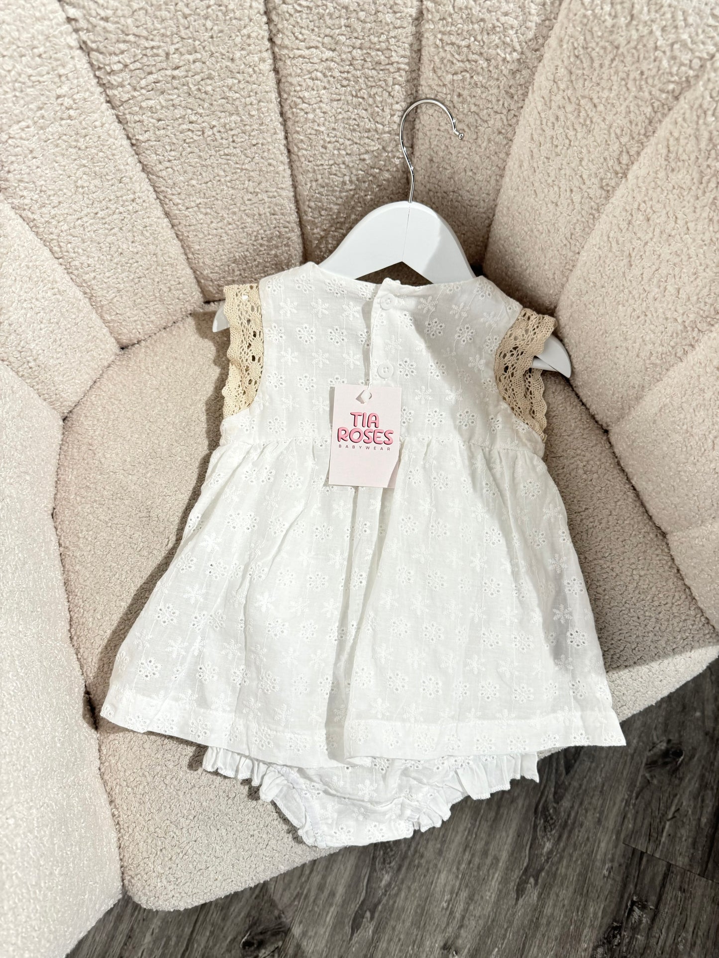 In stock bow romper dress