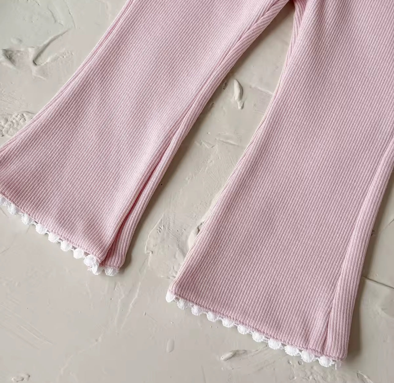 Two piece cotton embroidered flower jumper and leggings set