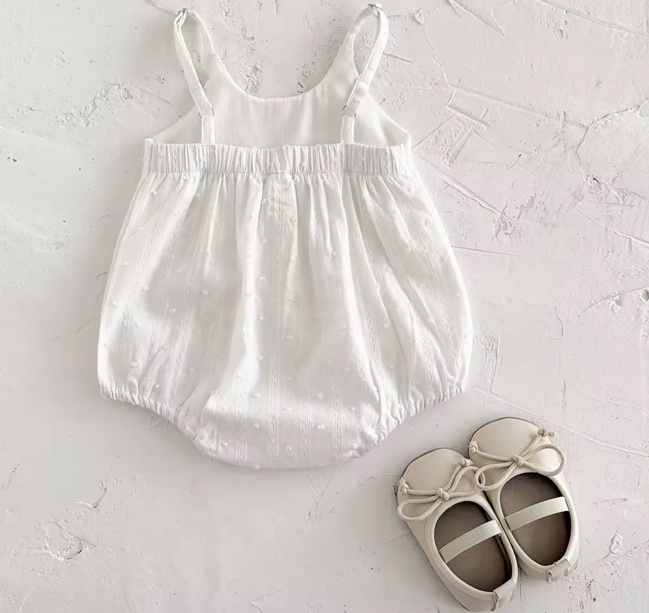 White summer cotton romper