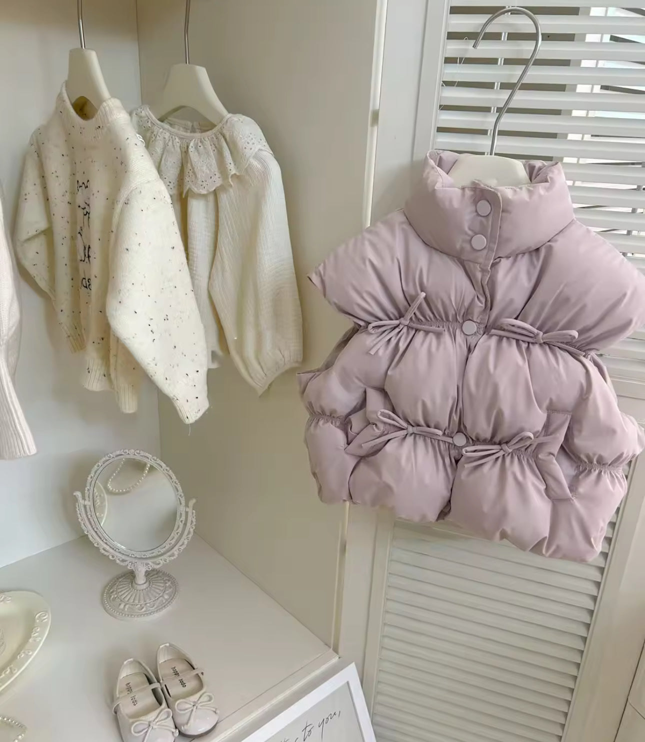Pre order bow puffer gilets