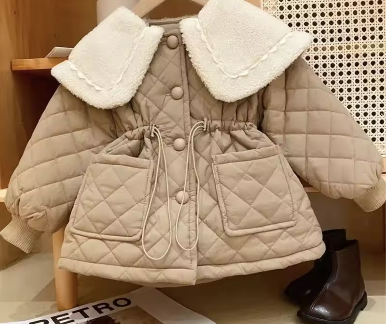 Fleece collar padded coat