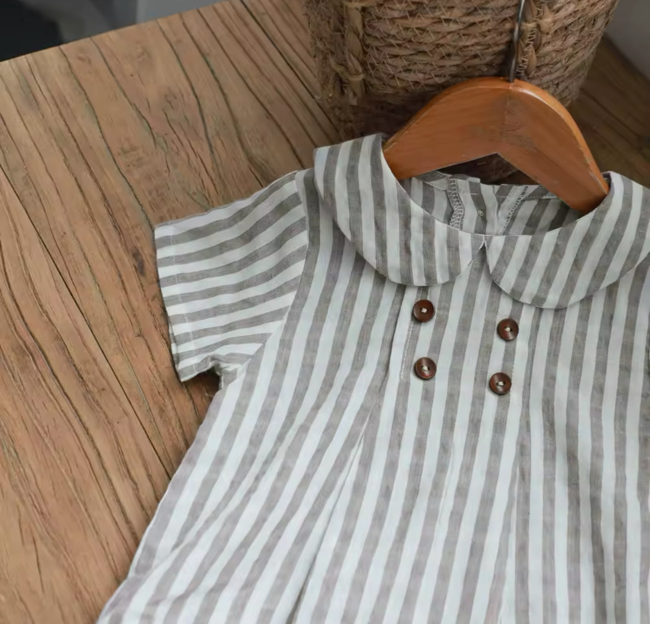 Boys summer cotton stripe romper