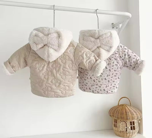 Fleece lined hooded puffer coats