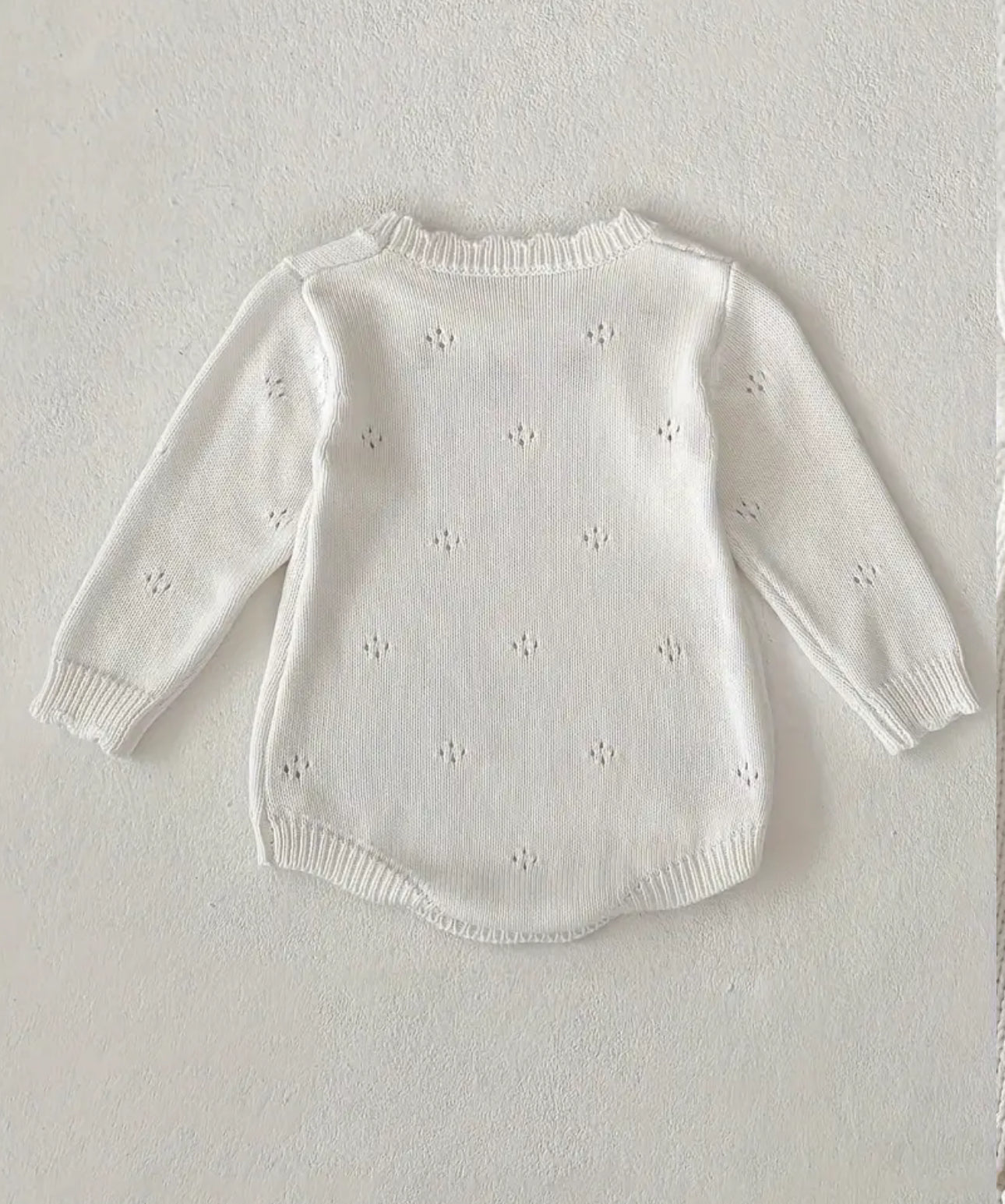 Pre order strawberry embroidered knit romper