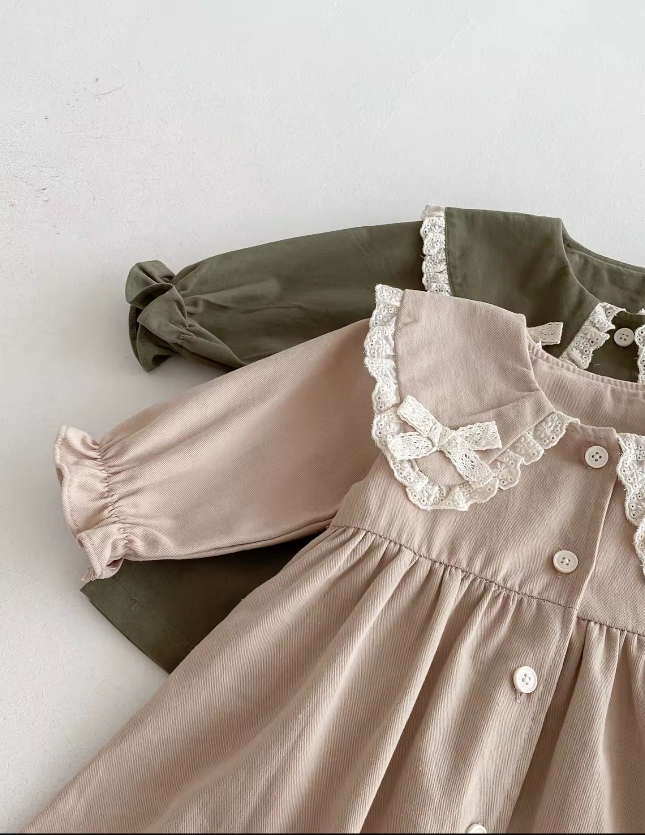 Lace trim bow coat