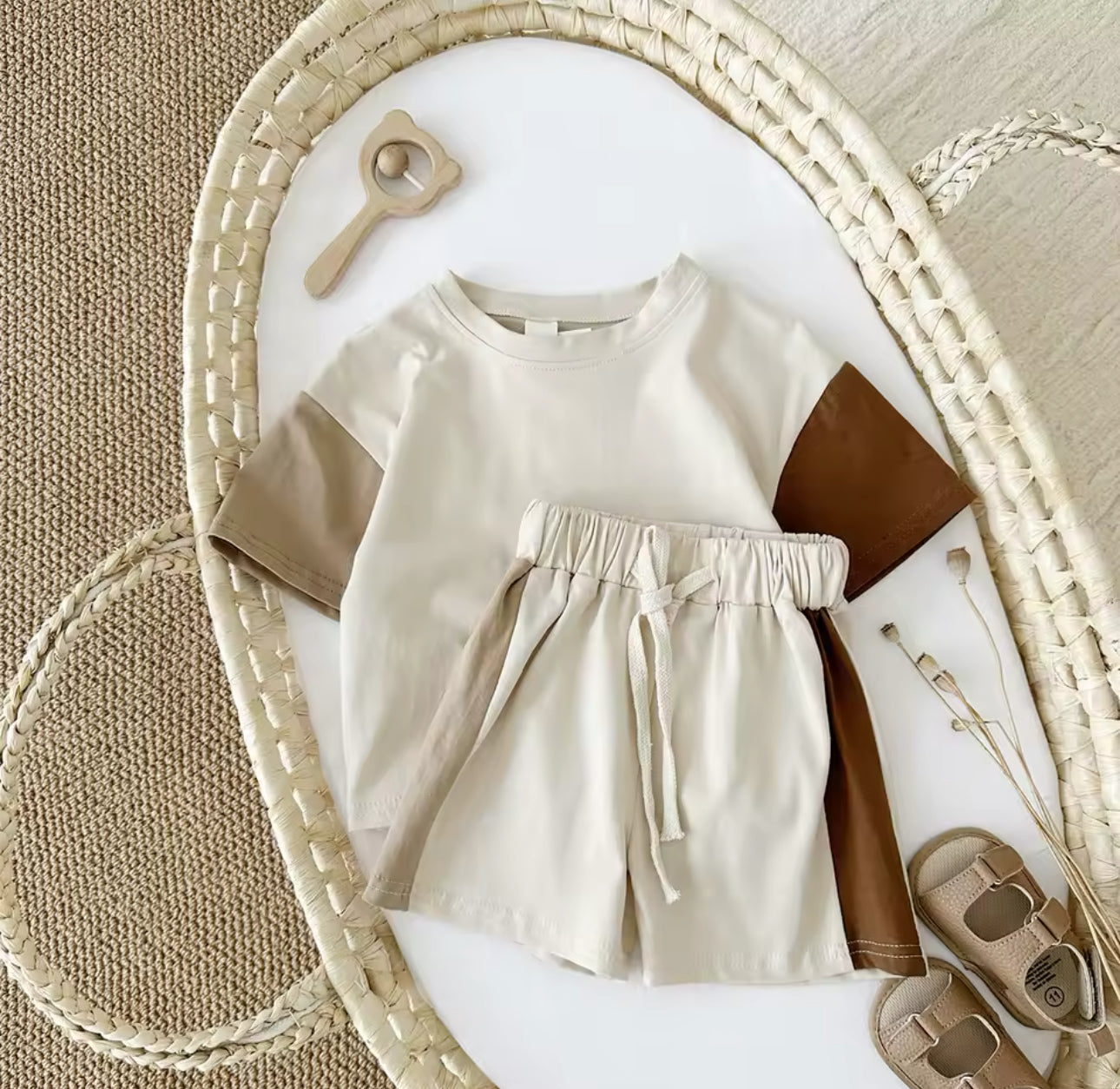 Boys summer cotton oversized summer box romper/set