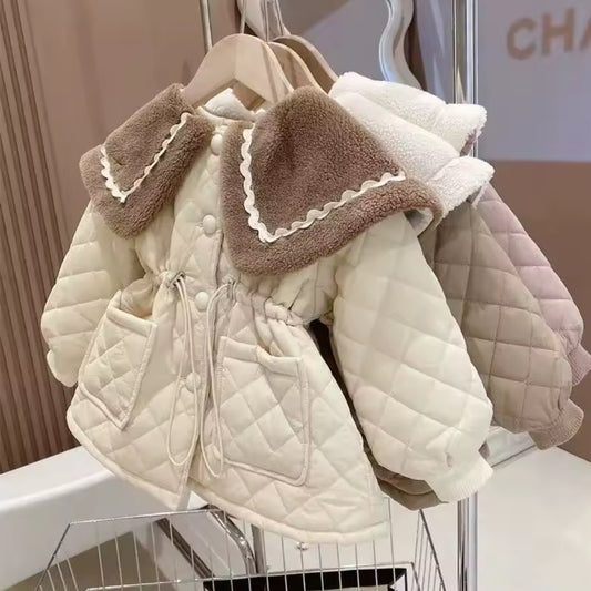 Fleece collar padded coat