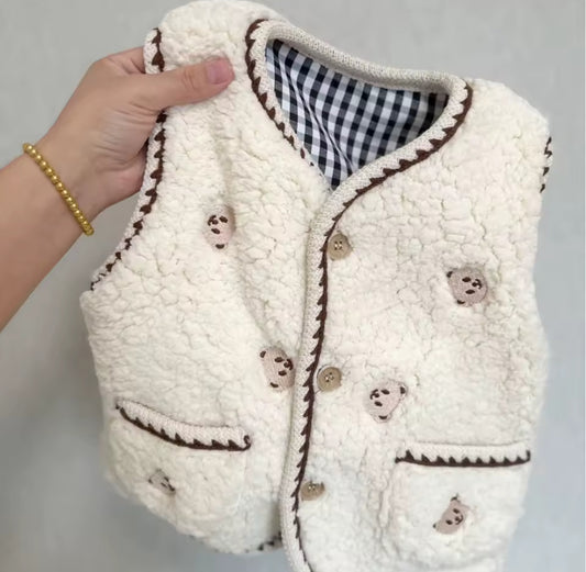 Teddy bear fleece gilet