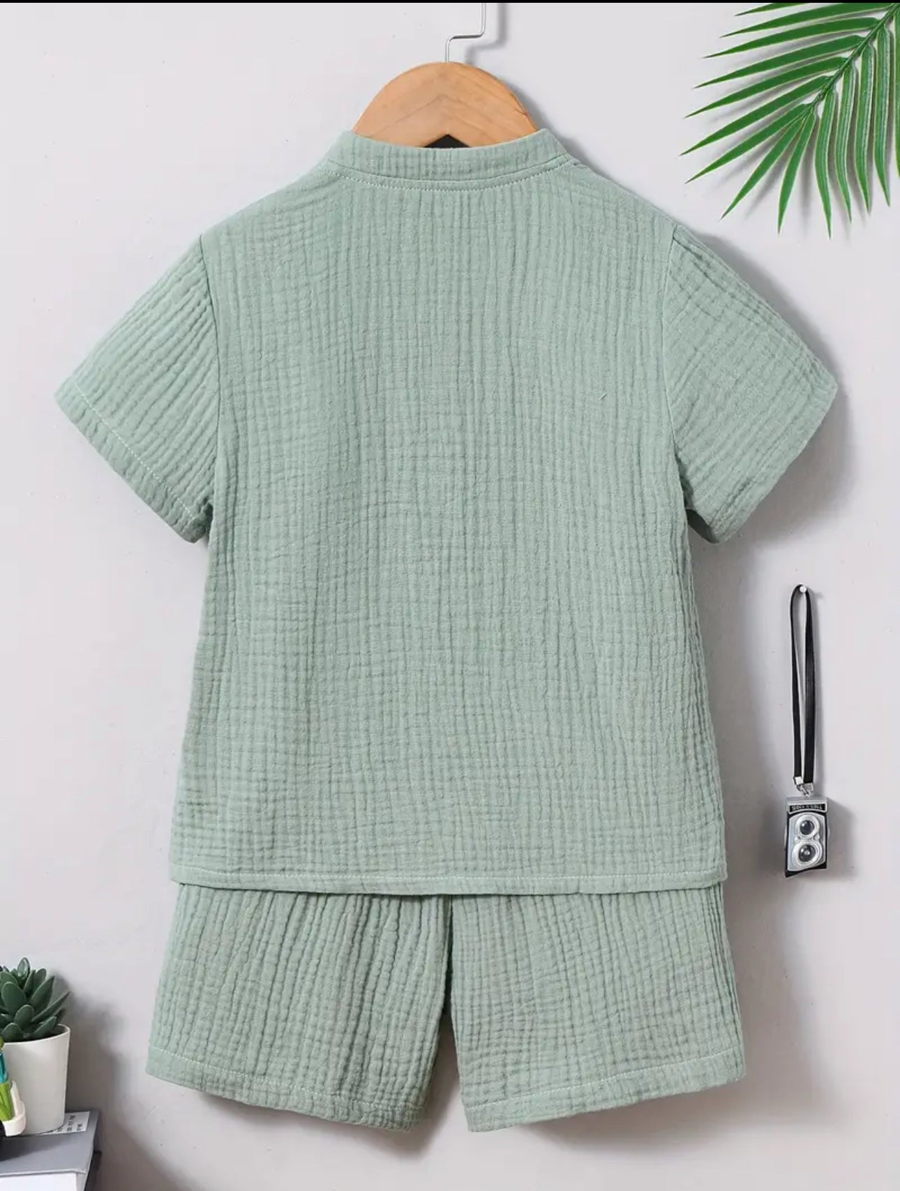 Pre order lapel shirt and shorts set