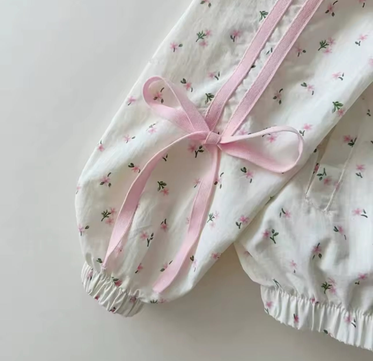Spring summer cotton nylon floral two piece set (pre order)
