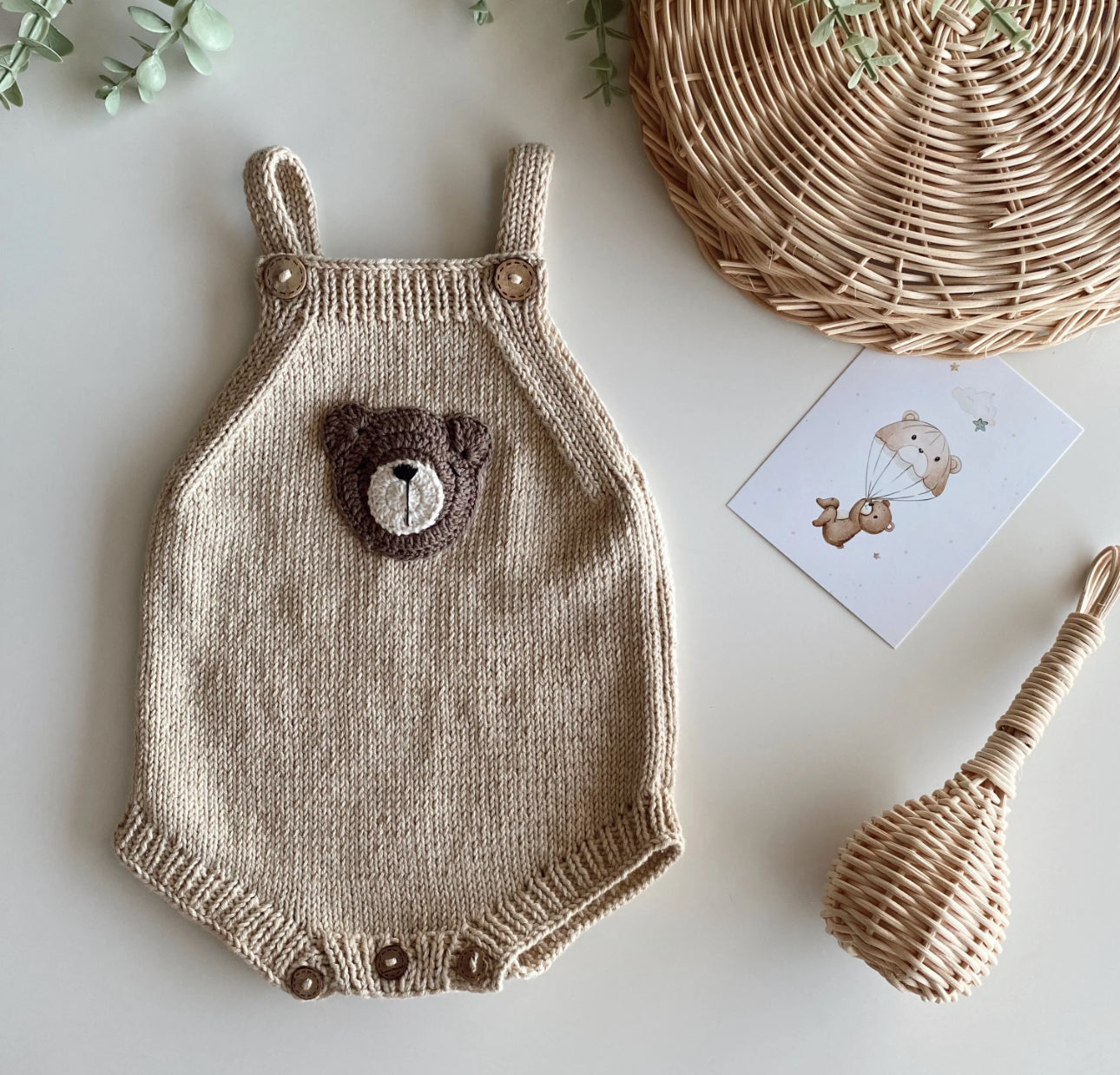 Handknitted teddy collection/cardigan/romper/blanket/bonnet