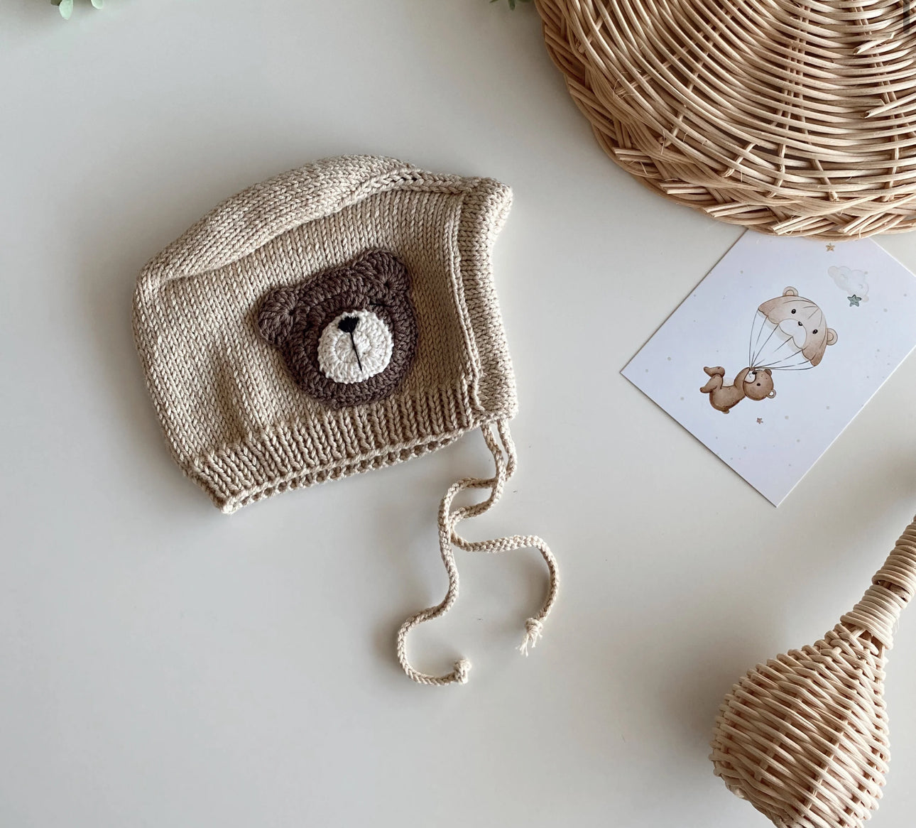Handknitted teddy collection/cardigan/romper/blanket/bonnet