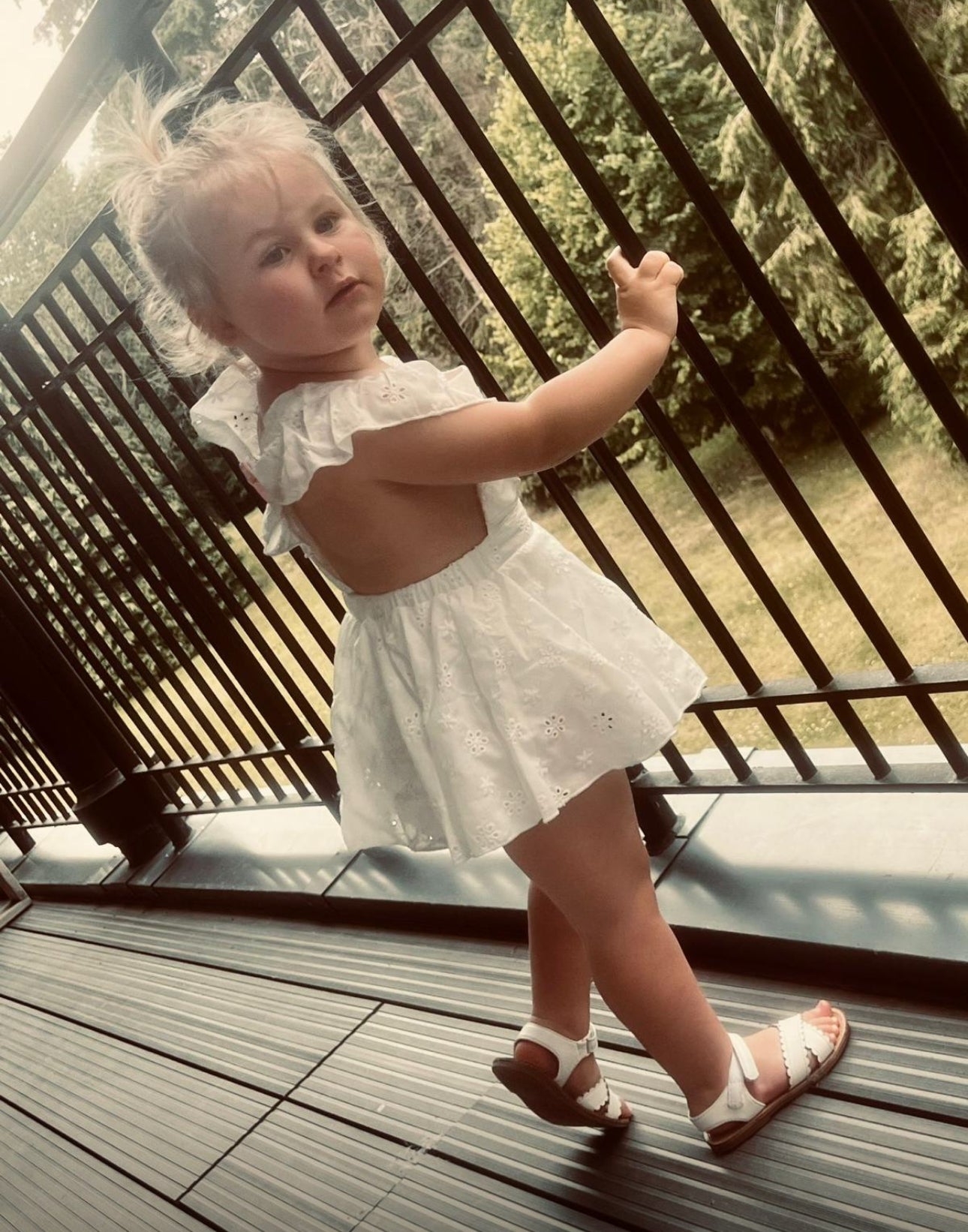 In stock summer broderie romper and headband