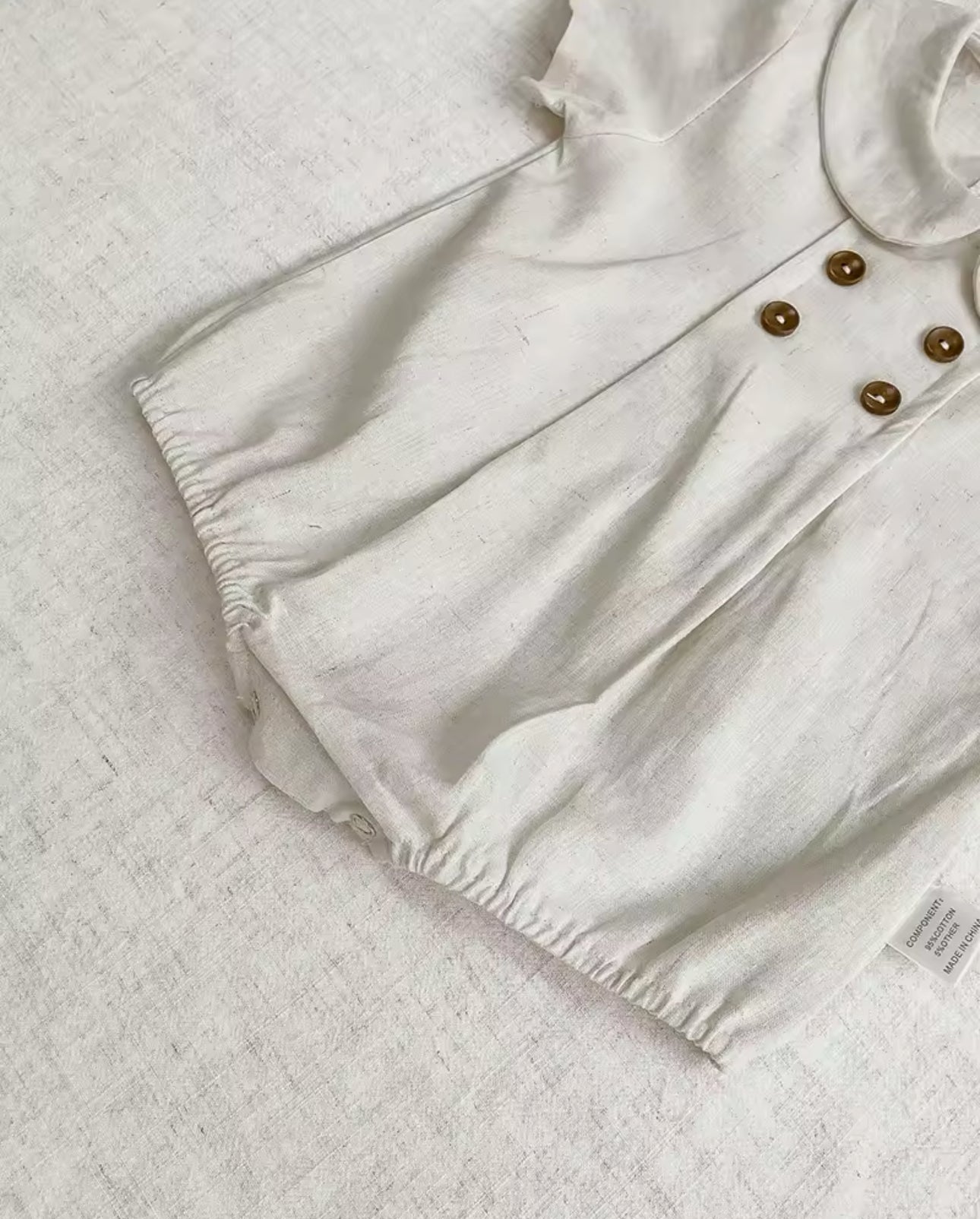 Boys summer cotton beige romper